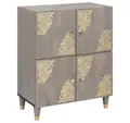 Produktbild: vidaXL Media-Regal Sideboard Grau und Gold 60 x 33 x 75 cm Massivholz, 1-tlg.