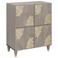 Produktbild: Sideboard Grau und Gold 60 x 33 x 75 cm Massivholz Mango