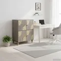 Produktbild: Sideboard Grau und Gold 60 x 33 x 75 cm Massivholz Mango