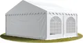 Produktbild: TOOLPORT Festzelt Partyzelt 5x4 m PREMIUM, hochwertige PVC Plane 750 N in weiß 100% wasserdicht mit Bodenrahmen