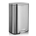 Produktbild: Karat Abfalleimer Edelstahl „Dustin“ mit Absenkautomatik – geruchsdichter Mülleimer mit Fußpedal & Inneneimer, 30 L, Silber - Silber