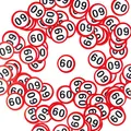Produktbild: 60 Geburtstag Deko Konfetti Verkehrszeichen rot/weiß - Originelle Geburtstagsdeko 60 für einen gelungenen 60 Geburtstag Frau oder Mann - Tiwoca
