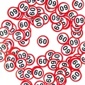 Produktbild: 60 Geburtstag Deko Konfetti Verkehrszeichen rot/weiß - Originelle Geburtstags...