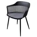 Produktbild: riess-ambiente.de Design Stuhl AIRE schwarz Kunststoff Stahlgestell Indoor Outdoor inkl. Kissen
