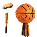 Produktbild: Relaxdays Piñata Set Papier Bunt Basketball Befüllbar Inklusive Schlagstock und Augenmaske ø 25 cm Schlagstock 28 cm
