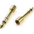 Produktbild: 2 x Audio Adapter 6.35mm zu 3.5mm Schraubengewinde Für Kopfhörer Ohrhörer - Gold