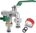 Produktbild: SPGOOD Wasserhahn 1/2 Zoll Messing Doppelanschluss Schlauchanschluss Garten Grün