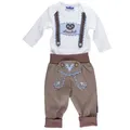 Produktbild: P.Eisenherz Body & Hose Trachten Set für Lausbuben im Geschenkkarton (2-tlg) Body mit appliziertem Hosenträger und Jogginghose im Lederhosen Look 86