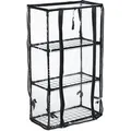 Produktbild: Relaxdays Balkongewächshaus Eisen Kunststoff Schwarz Transparent 3 Ebenen Aufrollbare Tür 80 cm x 48 cm x 24,5 cm 1,2 kg