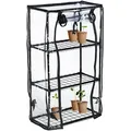 Produktbild: Relaxdays Gewächshaus Balkon, Pvc-folie, Stahl, Hbt: 80 X 48 X 24,5 Cm, Foliengewächshaus 3 Ebenen, Schwarz/transparent