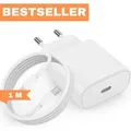 Produktbild: Iphone Ladekabel Schnellladegerät USB C Netzteil Ladegerät Adapter für iPhone 14, 13, 13 Mini, 12, 11, XR, XS, X, 8, 7, 6, 5 Max Plus Pro iPad - Weiß