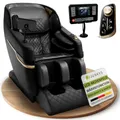 Produktbild: Juskys Massagesessel Naxos, elektronisch mit LCD-Bedienfeld, USB, Bluetooth, Airbags, Rollenmassage, Wärmefunktion, Fußverlängerung & Timer – Schwarz