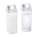 Produktbild: VOSSBACH 2x Kunststoff Milchflasche 500 ml Transparent Wiederverwendbar Wasserflasche Saftflasche Milch Flasche Plastikflasche