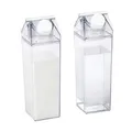 Produktbild: 2x Kunststoff Milchflasche 500 ml Transparent Wasserflasche Saftflasche Flasche