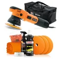 Produktbild: Poliermaschinen Set: ADBL D09125 Exzenter Poliermaschine + Sonax One-Step Politur + Royal Pads Polierpads + Zubehör - Auto Lack Politur, Kratzer entfernen, Aufbereitung | 8-teilig