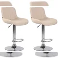 Produktbild: CLP 2er Set Barhocker Lentini Kunstleder creme/chrom