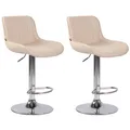 Produktbild: CLP 2er Set Barhocker Lentini Kunstleder Mit Fußstütze I Thekenhocker Höhenverstellbar & 360° Drehbar