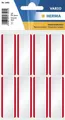 Produktbild: HERMA Etiketten Namensetiketten weiß/rote Streifen 54x19 mm ablösbar Acetatseide 16 St