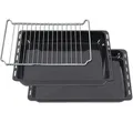 Produktbild: ICQN Backblech & Gitter Set 455 × 375 × 30 & 60 mm Extra Tiefe, Kompatibel mit Bosch, Siemens, Constructa & Neff, Emaillierte Backbleche & Verchromtes Gitter für Backofen & Herd