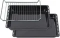 Produktbild: ICQN Backblech 455 x 375 mm Set, 30 und 60 mm Extra Tiefe mit Gitter, Emailliert, (Set, 3-St., 455x30 und 455x60 mm set mit Backofenrost), Passend für Bosch, Siemens, Neff, Constructa, Flavel, Fettpfanne