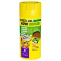 Produktbild: JBL PRONOVO CICHLID GRANO, Hauptfutter für kleine Buntbarsche von 3-10 cm, Klickdosierer, Fischfutter-Granulat, Größe S, 250 ml