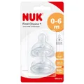 Produktbild: NUK First Choice Plus Silikon-Ventilsauger Größe 1 (0-6 Monate), Silikon-Babysauger mit verbessertem Anti-Colic Air System, 1 Packung = 2 Stück, Sauger-Lochgröße: S - extrafein gelocht 10.124.014