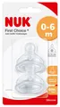 Produktbild: NUK Trinksauger Silikon First Choice+ Größe: 1 (0-6 Monate), Style: S (extrafein), Passend für alle NUK First Choice Flaschen und NUK Muttermilchbehälter