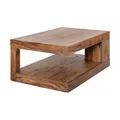 Produktbild: invicta INTERIOR Edelholz Couchtisch Giant L - 90cm - braun Sheesham Stone Finish - massiver Beistelltisch mit Ablage Wohnzimmertisch