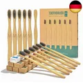 Produktbild: 12 Stück umweltfreundliche Holzkohle Zahnbürsten Naturbambus | Biologisch a