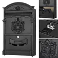 Produktbild: Nostalgie Wandbriefkasten Schwarz Briefkastenanlage Postkasten Mailbox Letterbox