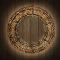 Produktbild: Weihnachtskranz mit 2400 warmweißen LEDs - dimmbar, mit Timer & Fernbedienung - schwarzes Kabel - inkl. Transformator IP44 - für Innen & geschützten Außenbereich Ø56cm
