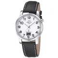 Produktbild: MasterTime Herren-Funkuhr MTGA-10294-12L, schwarzes Lederarmband, analog-digital