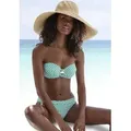 Produktbild: Bügel-Bandeau-Bikini JETTE, Damen, Gr. 34, Cup B, grün (grün, weiß), Polyamid, bedruckt, Bikini-Sets, mit Zier-Accessoires