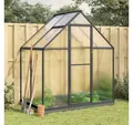Produktbild: vidaXL Gewächshaus, Gewächshaus mit Fundamentrahmen Anthrazit 169x114x202 cm Alu