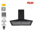 Produktbild: PKM Dunstabzugshaube 6091BH, 60 cm, Abluft und Umluft, 67 Watt, Schwarz