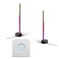 Produktbild: Philips Hue Gradient Signe Tischleuchte schwarz, 2er Pack + Bridge V2 KY01-1EK+KV01-1L5