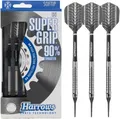Produktbild: Harrows SUPERGRIP Darts-Set mit weicher Spitze aus 90% Wolfram. Erhältlich in 16 g, 18 g, 20 g – inklusive Supergrip-Schäften, Supergrip-Flights und Reiseetui (20g)