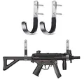 Produktbild: ACEXIER 1-Paar gepolsterte Pistole Wandhalterung J-Hook Rifle Shotgun Hochleistungs-Kleiderbügel Set Anti-Scratch Edelstahl Hard Gun Rack