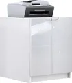 Produktbild: Vladon Druckerkommode Logan, Germany, Aktenschrank mit 2 Fächern und 2 Türen, Korpus in Weiß matt, Fronten in Weiß Hochglanz (51 x 60,5 x 54 cm)