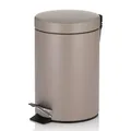 Produktbild: kela Kosmetikeimer braun 3l, Metall Tretmülleimer Badezimmer, Badmülleimer mit Inneneimer und Tragehenkel, MONACO, cashmerebraun matt