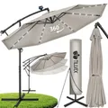 Produktbild: tillvex® Sonnenschirm Solar Ø 300/350 cm + Abdeckung & LED Beleuchtung