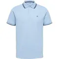 Produktbild: Ausgewähltes Poloshirt für Herren. Das Polo ist aus 100% Baumwolle und hat eine normale Passform.  Marke: SelectedModellname: Dante Sport PoloKategorie: Herren-PoloMaterialien: BaumwolleFarbe: hellblau