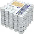 Produktbild: ​HORECA CANDLES Teelichter 8h – 200 Stück Weiß – Unparfümiert – Aluhülle – - Weiß