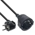 Produktbild: InLine Verlängerungskabel, Stromkabel, 20m, Schutzkontakt Stecker gewinkelt/Buchse, H05VV-F, Innenbereich, erhöhter Berührungsschutz, schwarz, 16410Y
