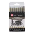 Produktbild: SAKURA Pigma Micron Fineliner-Set (8 Stück) | wasserfeste, permanente schwarze Tinte, verschiedene Größen Stifte zum Schreiben, Zeichnen und Tagebuch führen