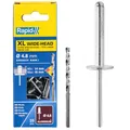 Produktbild: Rapid Blindnieten Großkopf Ø 4,8mm, 14-16mm Klemmbereich, 25 Stk. Aluminium Nieten, Set inkl. Bohrer, für Blindnietzangen