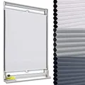 Produktbild: WOLTU Wabenplissee ohne Bohren verdunkelung Thermo Doppelplissee Klemmfix Zweifarbig 75x130cm Weiß-Weiß, Plissee Faltrollo Sonnen-, Sicht- & Schallschutz, Jalousie Plisseerollo für Fenster & Tür