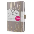 Produktbild: SIGEL J6350 Wochenkalender 2026 ca. A6, braun, Hardcover, Gummiband, Stiftschlaufe, Einstecktasche, 174 Seiten, vegan, Buchkalender, Terminplaner Taschenkalender Jolie