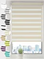 Produktbild: Sonello Doppelrollo Klemmfix ohne Bohren Duo Rollo Klemmrollo Sonnenschutzrollo Fensterrollo für Fenster & Türen Zebrarollo Seitenzugrollo 85cm x 130cm Creme