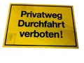 Produktbild: Hinweisschild Privatweg Durchfahrt verboten  gelb eckig, BxH: 20x30 cm